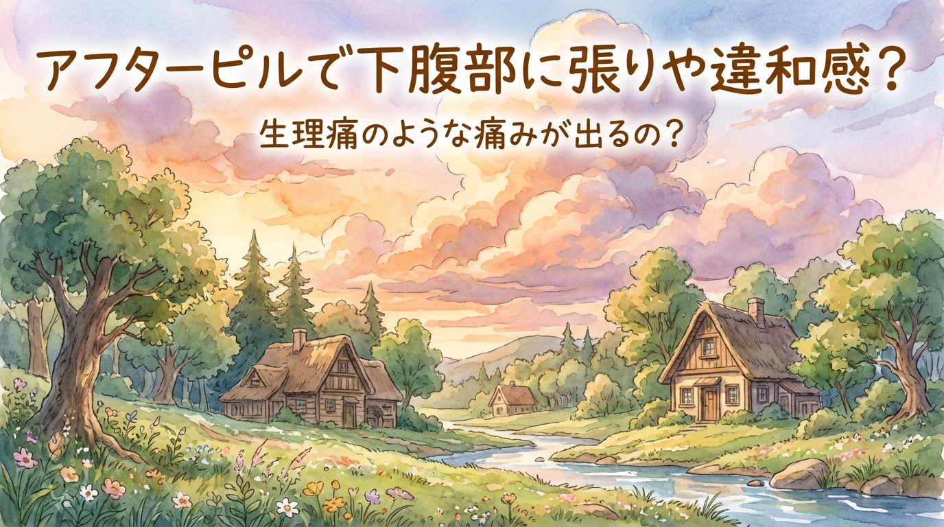 アフターピルで下腹部に張りや違和感、生理痛のような痛みが出るの？
