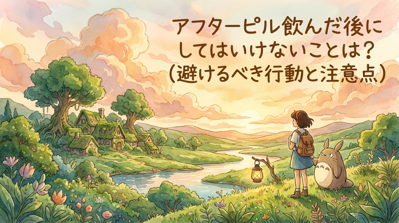 アフターピル飲んだ後にしてはいけないことは？